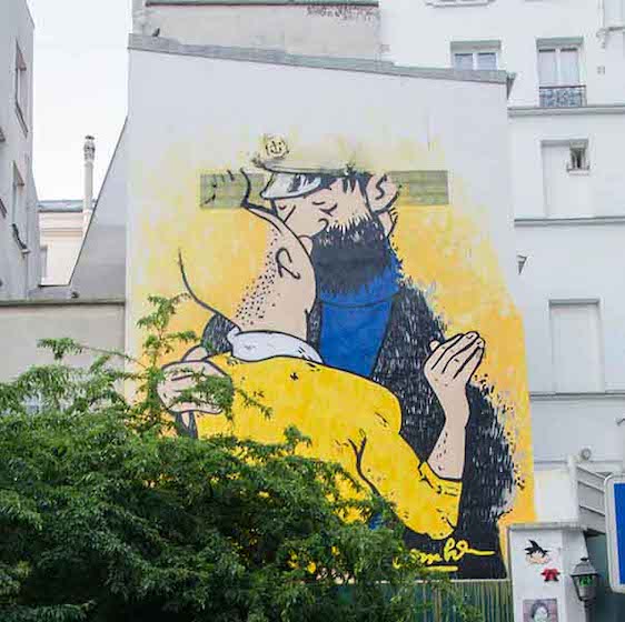 Tintin embrasse Haddock